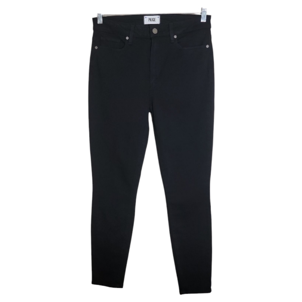 Paige Hoxton ankle skinny jeans black overdye high waisyed women's size 30